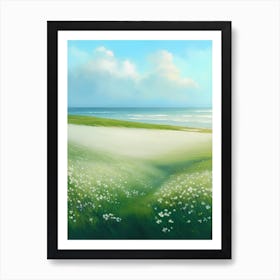 Daisy Field Landscape  Art Print