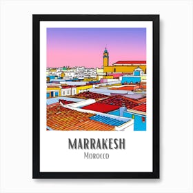 Marrakesh Morocco Colorful Art Print