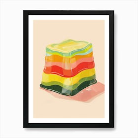 Rainbow Jelly Jell O Beige Illustration 3 Art Print