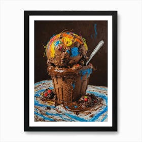 Chocolate Ice Cream Art Print