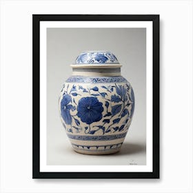 Chinese Blue And White Jar Art Print