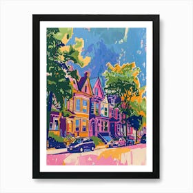 Sunnyside New York Colourful Silkscreen Illustration 4 Art Print