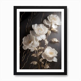 White Peonies Art Print