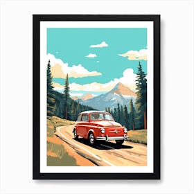 A Fiat 500 In The The Great Alpine Road Australia 4 Art Print