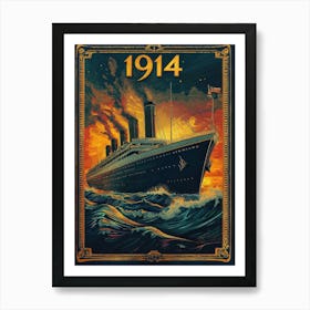 Aihrgdesign A Vintage Travel Poster Of A Grand Steamship Emba E66812ac Bada 4480 9034 033577e273c9 3 Art Print