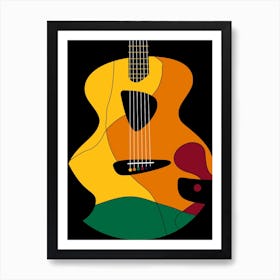 Colorful Acoustic Guitar Art Print
