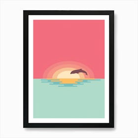 Dolphin At Sunset Art Print