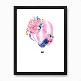 Pink Hot Air Balloon Art Print