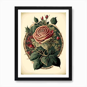 Rose Wildflower Vintage Botanical 1 Art Print