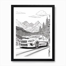 Subaru Impreza Wrx Sti Coastal Drawing 1 Art Print