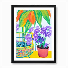 African Violet Eclectic Boho Plant Art Print