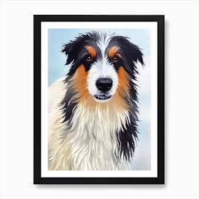 Polish Lowland Sheepdog 3 Watercolour Dog Art Print