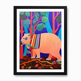 Maximalist Animal Painting Capybara 3 Art Print