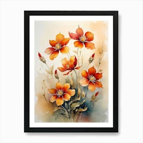 A Bunch Of Blooming Flowers Painting (27) Art Print