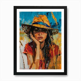 Girl In A Hat 1 Art Print