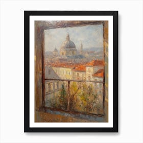 Window View Of Vienna In The Style Of Impressionism 2 Art Print