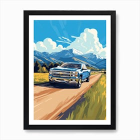 A Chevrolet Silverado In The The Great Alpine Road Australia 4 Art Print