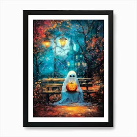 Ghost in Haunted Park Art Print