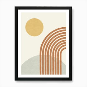 Sunny Hill - Mid-century Minimalism Neutral Colors Art Print