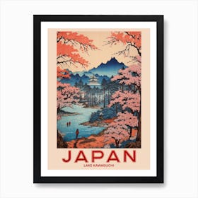 Lake Kawaguchi, Visit Japan Vintage Travel Art 4 Art Print