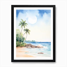 Watercolour Of Ka Anapali Beach   Maui Hawaii Usa 2 Art Print