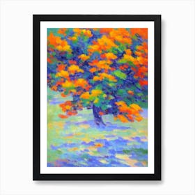 Japanese Cypress tree Abstract Block Colour Art Print