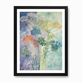 Queen Annes Lace Flower Illustration 2 Art Print