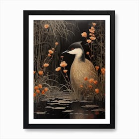 Dark And Moody Botanical Grebe 3 Art Print