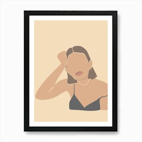 Portrait Of A Woman Boho Earth Colors Illustration 2 Art Print