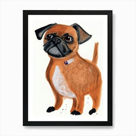 A Puggle Watercolour Childrens Drawing 1watercolour Art Print