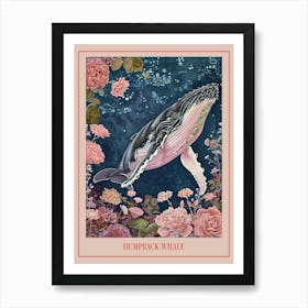 Floral Animal Painting Humpback Whale 3 Poster Art Print