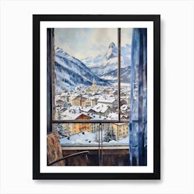 Winter Cityscape St Moritz 3 Art Print