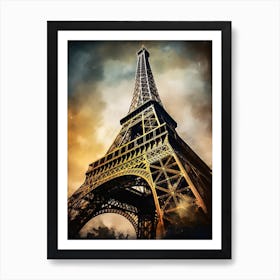 Eiffel Tower Paris France Oil Painting Style 12 Art Print