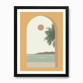 Palm Tree On The Beach Art Print