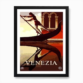 Gondolier Form Venice, Italy Art Print