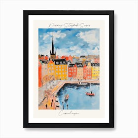 Poster Of Copenhagen, Dreamy Storybook Illustration 3 Art Print