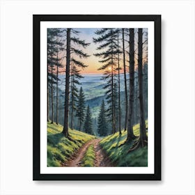 Path Through The Woods Black Forrest Art Print