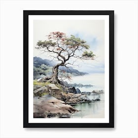 San In Coast In Tottori, Japanese Brush Painting, Ukiyo E, Minimal 4 Art Print