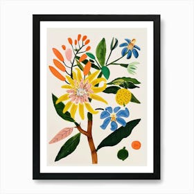 Painted Florals Bergamot 3 Art Print