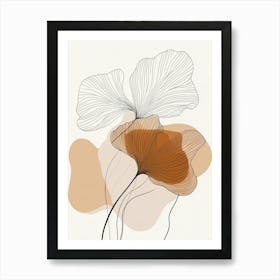 Abstract Ginkgo Leaves Art Print