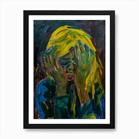 Woman With Yellow Hair Art Print