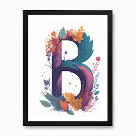 Colorful Letter B Illustration 24 Art Print