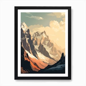 Tour De Mont Blanc France 2 Hiking Trail Landscape Art Print