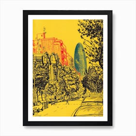 Yellow Agbar Tower Art Print