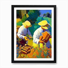 Beekeeper And Beehive 1  Painting Art Print