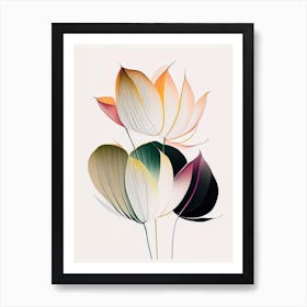 Lotus Flower Petals Abstract Line Drawing 1 Art Print