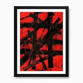 Abstract Painting, Red And Black 2 Art Print