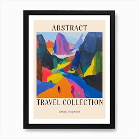 Abstract Travel Collection Poster Zermatt Switzerland 4 Art Print