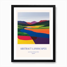 Colourful Abstract Lake District National Park England 3 Poster Blue Art Print