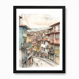 La Candelaria Bogotá Neighborhood, Watercolour 3 Art Print